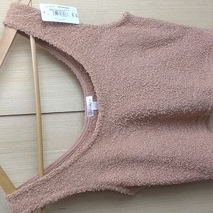 Flirtitude Active Camel colored crop top Women's Size L very soft  & stretchy